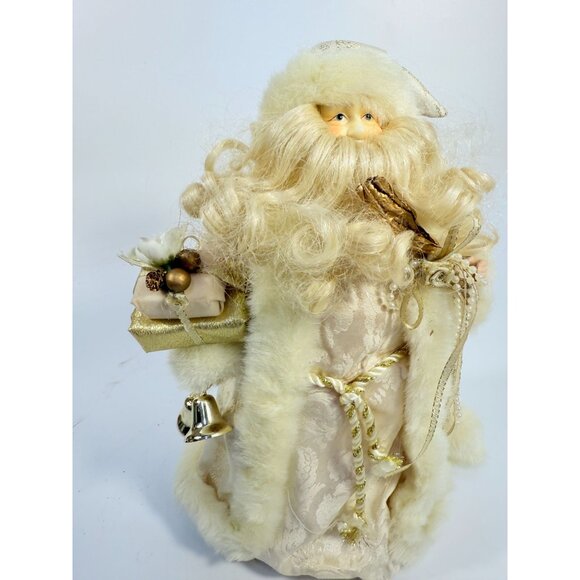 Tree Topper Christmas Santa Porcelain Face Figurine Statue Vintage | Lace Gold - Picture 3 of 15